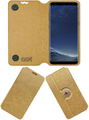 ACM Flip Cover for Samsung Galaxy S8(Gold, Cases with Holder, Pack of: 1)