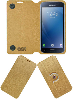ACM Flip Cover for Samsung Galaxy J2 Pro(Gold, Cases with Holder)
