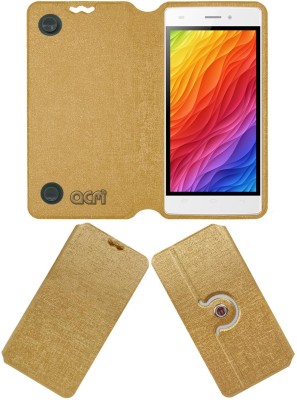 ACM Flip Cover for Intex Aqua Ace Mini(Gold, Cases with Holder, Pack of: 1)