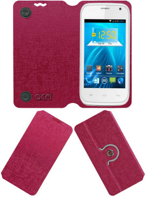 ACM Flip Cover for Spice Smart Flo Ivory 2 Mi-423(Pink, Cases with Holder)
