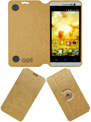ACM Flip Cover for Spice Stellar Mettle Icon Mi-506(Gold, Cases with Holder, Pack of: 1)
