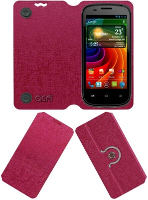 ACM Flip Cover for Micromax Ninja 5 A89(Pink, Cases with Holder, Pack of: 1)