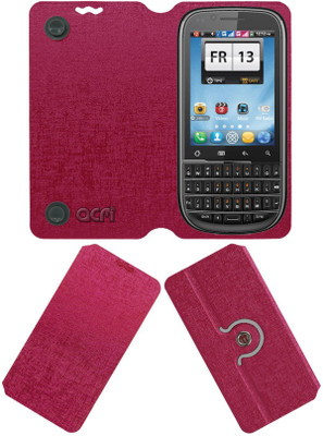 ACM Flip Cover for Spice Mi-285 Stellar(Pink, Cases with Holder, Pack of: 1)