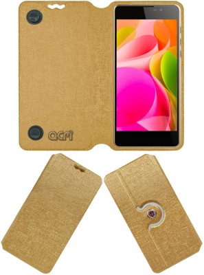 ACM Flip Cover for Intex Aqua Power 4g(Gold, Cases with Holder, Pack of: 1)