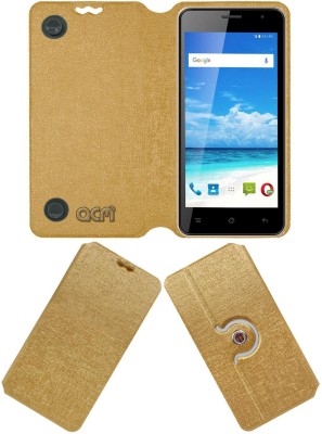 ACM Flip Cover for Swipe Konnect Prime(Gold, Cases with Holder, Pack of: 1)