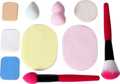 

Parichita Blender sponge puffs and makeup brush pack of 10 pcs for professional makeup(Set of 10)
