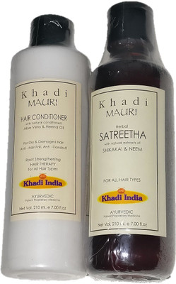 

khadi Mauri Shampoo and Alovera Conditioner(Set of 2)