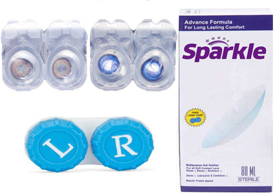 

Sparkle 2 Pair ( Hazel - AquaBlue ) Zero Power Monthly Contact Lens(Zero Power, Multicolor, Pack of 2)