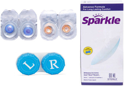 

Sparkle 2 Pair ( DarkBlue - Honey ) Zero Power Monthly Contact Lens(Zero Power, Multicolor, Pack of 2)