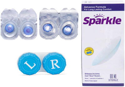 

Sparkle 2 Pair ( DarkBlue - AquaBlue ) Zero Power Monthly Contact Lens(Zero Power, Multicolor, Pack of 2)