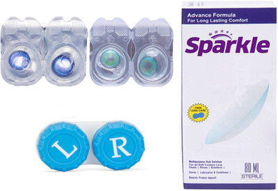 

Sparkle 2 Pair ( AquaBlue - Aqua ) Zero Power Monthly Contact Lens(Zero Power, Multicolor, Pack of 2)