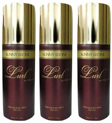 

Sunny Leone Three Lust Brown Perfume Body Spray Combo for Men Perfume Body Spray - For Men(450 ml, Pack of 3)