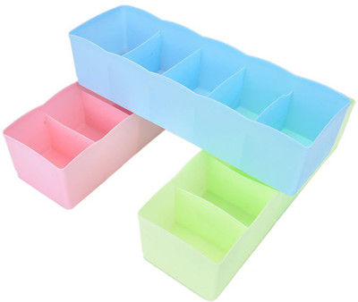 

inovera 5 Compartments Plastic Cosmetic Makeup Storage Drawer Organiser Set of 3(Multicolor)