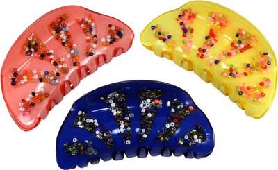 

Saamarth Impex Multi Color With Quartz Beads Decorated Jaw hair Claw Clip-3 Piece Set Hair Claw(Multicolor)