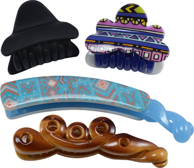 

Saamarth Impex Fashion Women Crab Hair Claw Clip Girls Brown Black Plastic Mini Hairpin Claws Hair Clip Clamp For Women Gifts-4 Piece Hair Clip(Multicolor)