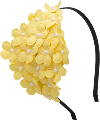 

Gugzy Kids Hair Hoop Headbands Headwear Flower Crown Hairband Pearl Girls Headband Hairbands Princess Hair Accessories Head Band(Yellow)
