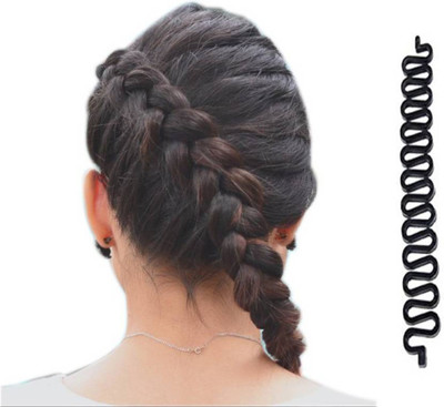 

Ritzkart Fashion Hair Braiding Braider Roller for Fish Bone Braiding French Braid style Hair Accessory Set(Black)