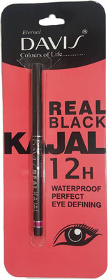 

DAVIS Real Black Kajal 12 H Smudge proof(black, 0.35 g)