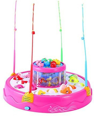 

TOWER PRO Fishing Toy,Pro Fish Game Electric Rotating Magnetic Fishing Gaming For Parent Child Interaction Imagination (Double Layer)(Multicolor)