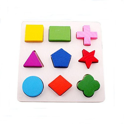 

Generic Children Educational Wooden Puzzle Toy Geometry Shape Matching Plate(Multicolor)