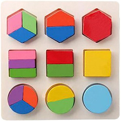 

Generic Dzt1968 1Pcs Unisex Baby Wooden Geometry Building Blocks Puzzle Early Learning Educational Toy (C)(Multicolor)