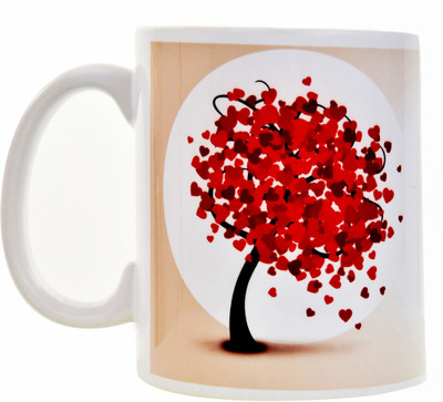 

Halowishes Heart Tree Lovable Quotes Graphic Coffee Gift For Lovers & Couples | A Perfect Anniversaries Gift For Couple Ceramic Mug(325 ml), Multicolor