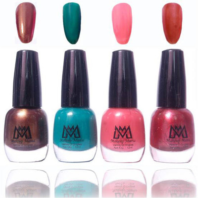 

Makeup Mania Premium Collection Nail Polish - Combo of 4 Exclusive Nail Enamels - MM#41 Multicolor(Pack of 4)