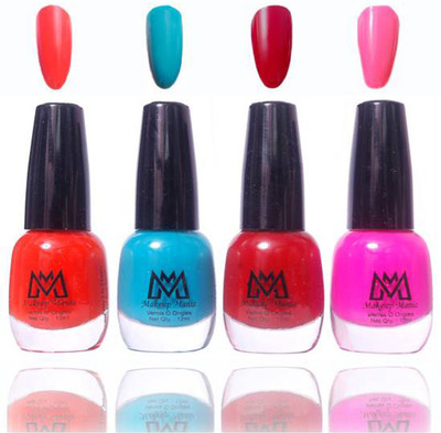 

Makeup Mania Premium Collection Nail Polish - Combo of 4 Exclusive Nail Enamels - MM#30 Multicolor(Pack of 4)