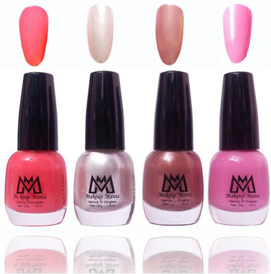 

Makeup Mania Premium Collection Nail Polish - Combo of 4 Exclusive Nail Enamels - MM#23 Multicolor(Pack of 4)