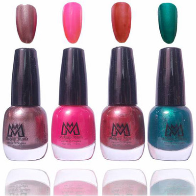 

Makeup Mania Premium Collection Nail Polish - Combo of 4 Exclusive Nail Enamels - MM#56 Multicolor(Pack of 4)