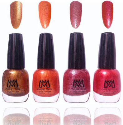 

Makeup Mania Premium Collection Nail Polish - Combo of 4 Fine Zari Nail Paints - MM#12 Multicolor(Pack of 4)