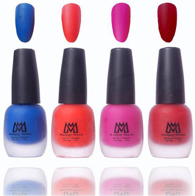 

Makeup Mania Premium Collection Nail Polish, Combo of 4 Velvet Matte Nail Enamels - MM#18 Multicolor(Pack of 4)