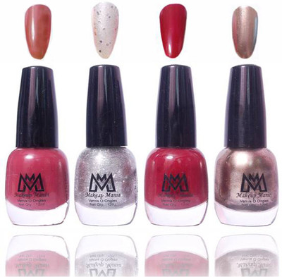 

Makeup Mania Premium Collection Nail Polish - Combo of 4 Exclusive Nail Enamels - MM#48 Multicolor(Pack of 4)
