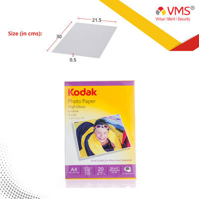 KODAK High Gloss 180 GSM A4 (210 x 297mm) Photo Paper For a Lifetime of MEMORIES Unruled A4 180 gsm Inkjet Paper(Set of 3, White)