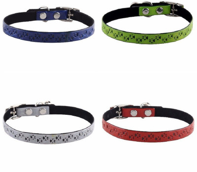 

SRI Designer Adjustable Paw Emboss Design Collar For Puppy/Cat 20 cm Dog Strap Leash(Black)