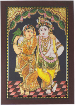 

R S Exports Lord Radha Krishna (34 cm x 24 cm x 1.5 cm) / krishnan kKrishna radhe radha krishna / God Gods and Goddess Religious Frame