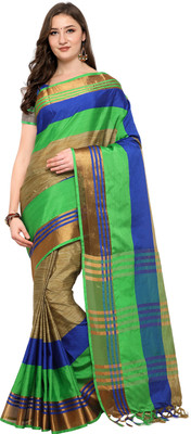 Kvsfab Woven Fashion Cotton Silk Saree(Multicolor)