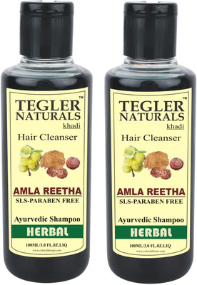 

Tegler Naturals Khadi Amla Reetha Shampoo (SLS-Paraben Free) 100 ml Pack of 2(100 ml)