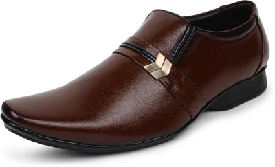 

BUWCH Men Brown Formal Shoe Slip On For Men(Brown