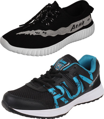 

Aero 02 Pair Combo AMG Performance Running and Canvas Sneakers For Men(Black, Blue, Black, Black::cyan::black