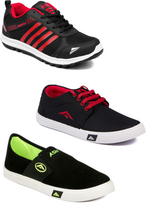 

Asian Men Casual & Running Shoes Combo Pack of 3 Casuals For Men(Multicolor