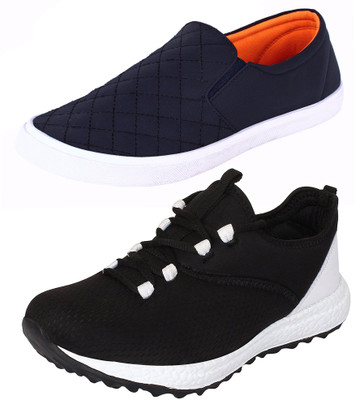 

Aero 02 Pair Combo Power Play Running and Canvas Sneakers For Men(Black, White, Blue, Orange, Black::white::nblue::orange