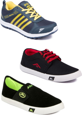 

Asian Men Casual & Running Shoes Combo Pack of 3 Casuals For Men(Multicolor