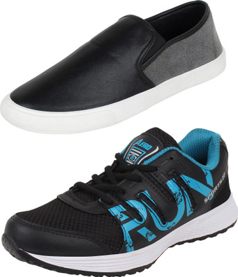 

Aero 02 Pair Combo AMG Performance Running and Canvas Sneakers For Men(Black, Blue, Black, Grey, Black::cyan::black::grey
