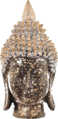 

Gaba Trend Meditating Buddha Head Decorative Showpiece - 18 cm(Polyresin, Brown, Gold)