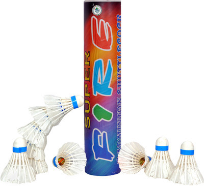 

STC Super Fire White Medium Feather Shuttle - White(Fast, 79, Pack of 10)
