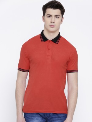 TSx Solid Men Polo Neck Red T-Shirt