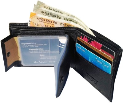 WENZEST Men Black Artificial Leather Wallet(7 Card Slots)