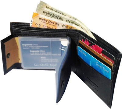 

Wenzest Men Black Artificial Leather Wallet(10 Card Slots)