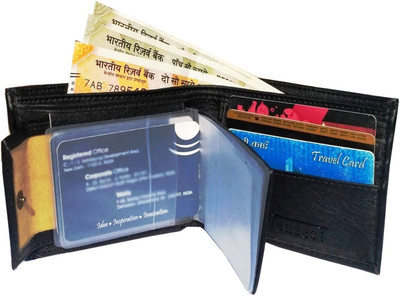 

Wenzest Men Black Artificial Leather Wallet(10 Card Slots)